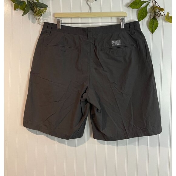 Columbia Mens Regular Fit Gray Cotton Shorts Size 38 With Side & Back Pockets - Picture 3 of 13